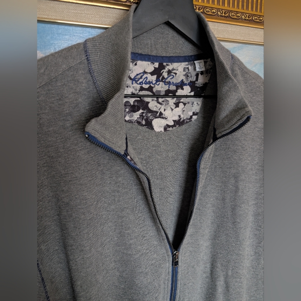 Robert Graham Zip-up Gray Sweater